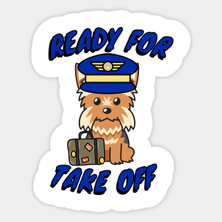 Pilot Yorkshire Terrier Sticker